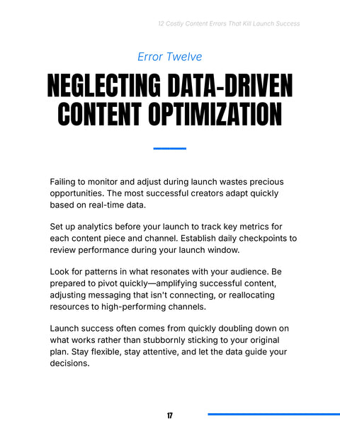 Error Twelve - act sample from 12 Costly Content Errors That Kill Launch Success