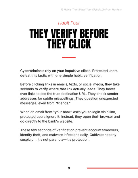 Verify Links and Unexpected Messages - practice sample from 12 Habits That Shield Your Digital Life From Hackers