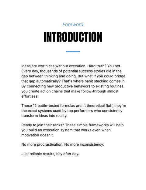 INTRODUCTION - understand sample from 12 Proven Habit Stacking Formulas for Unstoppable Execution