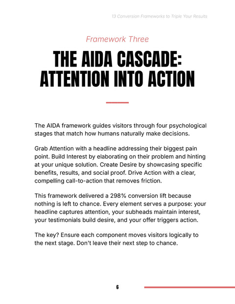 Guide Attention Through AIDA - understand sample from 13 Conversion Frameworks to Triple Your Results
