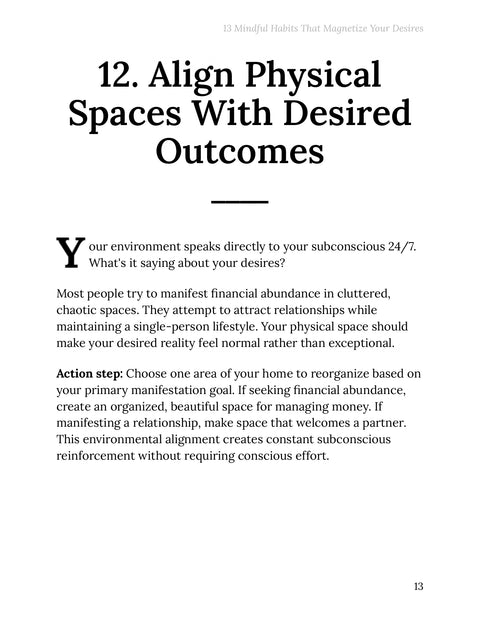 Align One Physical Space with a Goal - act sample from 13 Mindful Habits That Magnetize Your Desires