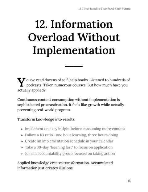 Implementation - act sample from 13 Time-Bandits That Steal Your Future