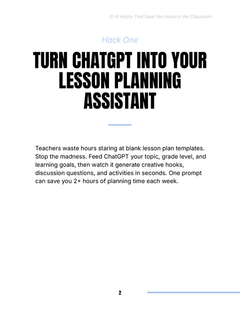 AI-Assisted Lesson Planning - understand sample from 21 AI Hacks That Save You Hours in the Classroom