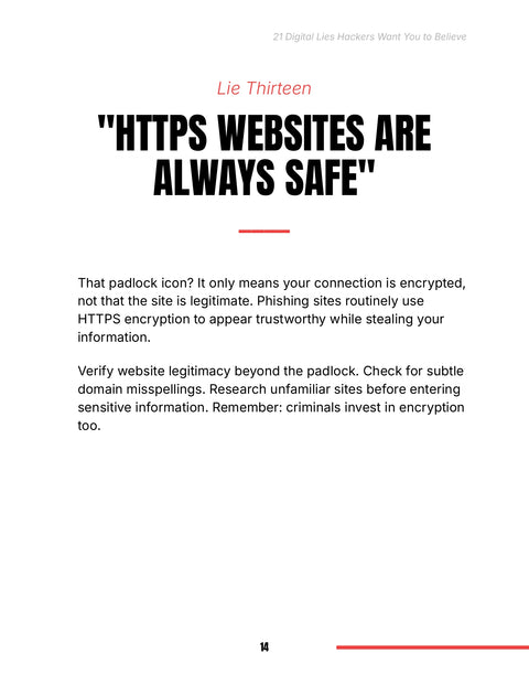 HTTPS Is Not a Trust Guarantee - understand sample from 21 Digital Lies Hackers Want You to Believe