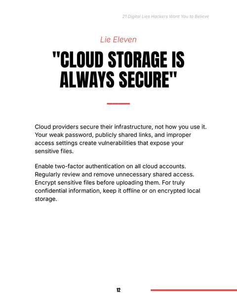 Secure Cloud Storage Sharing - act sample from 21 Digital Lies Hackers Want You to Believe
