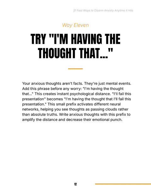 Separate an Anxious Thought from a Fact - understand sample from 21 Fast Ways to Disarm Anxiety Anytime It Hits