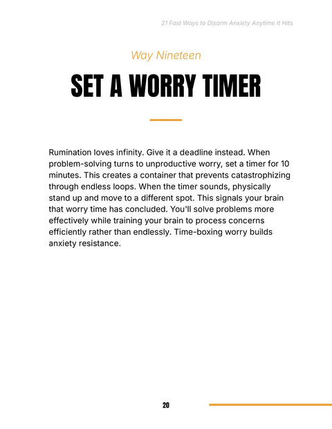 End a Worry Period with a Physical Transition - act sample from 21 Fast Ways to Disarm Anxiety Anytime It Hits