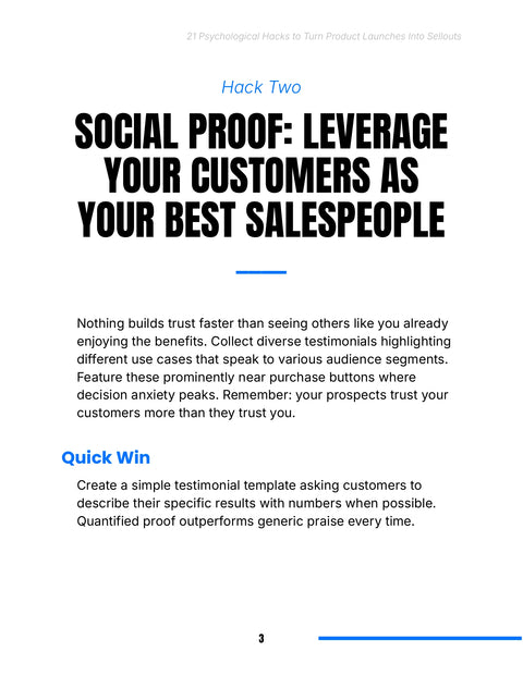 Hack Two - practice sample from 21 Psychological Hacks to Turn Product Launches Into Sellouts