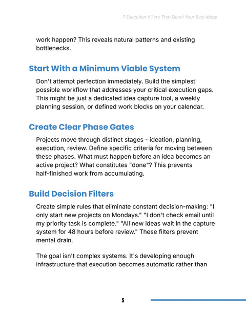 Start With a Minimum Viable System - framework sample from 7 Execution Killers That Derail Your Best Ideas