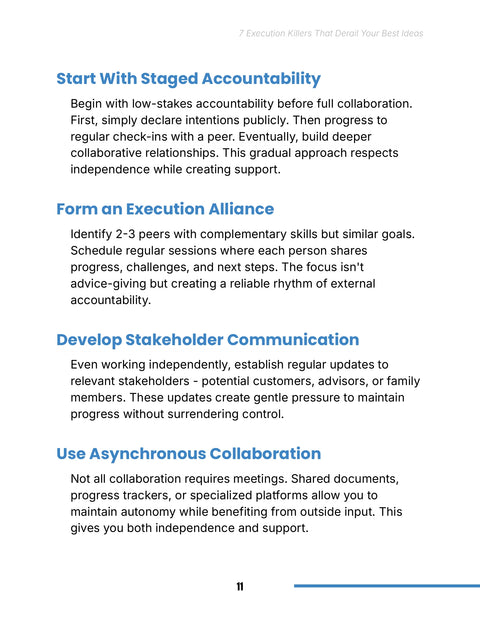 Form an Execution Alliance - act sample from 7 Execution Killers That Derail Your Best Ideas