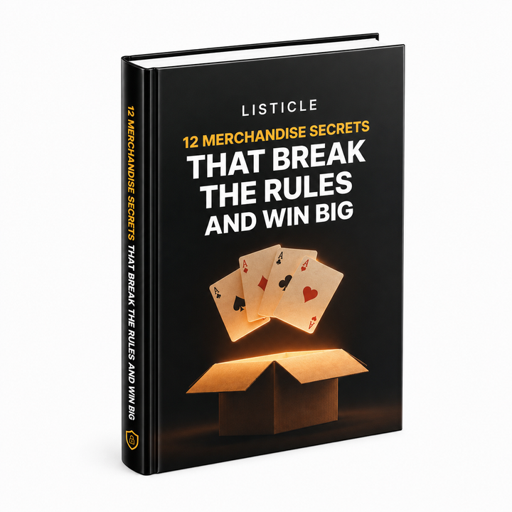 12 Merchandise Secrets That Break the Rules and Win Big ebook & guide cover