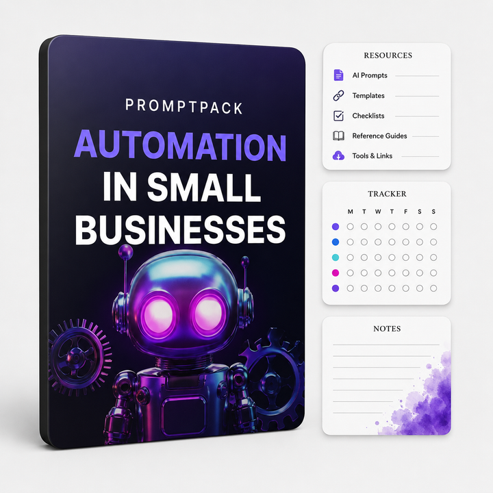 Automation in Small Businesses - AI Prompt Pack template & tool cover