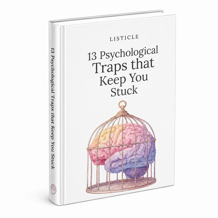 13 Psychological Traps that Keep You Stuck ebook & guide cover