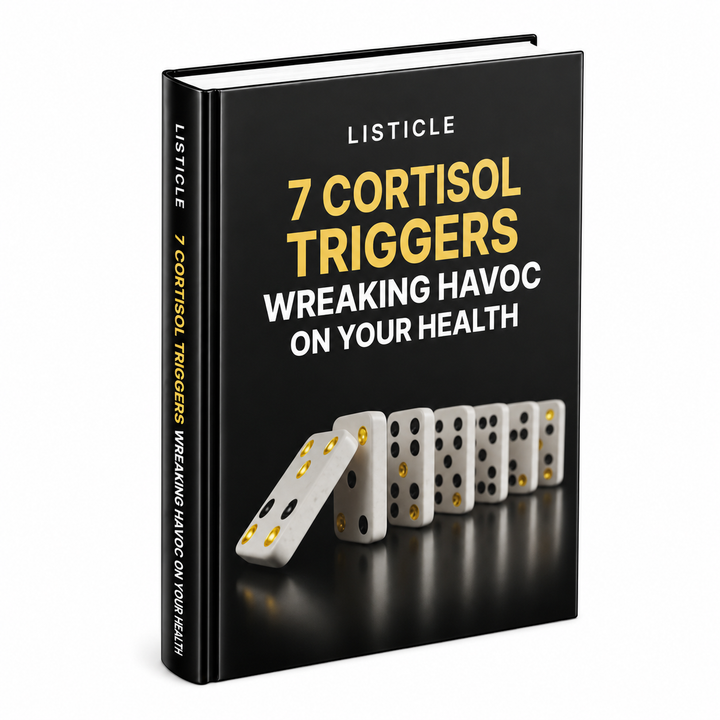 7 Cortisol Triggers Wreaking Havoc on Your Health ebook & guide cover