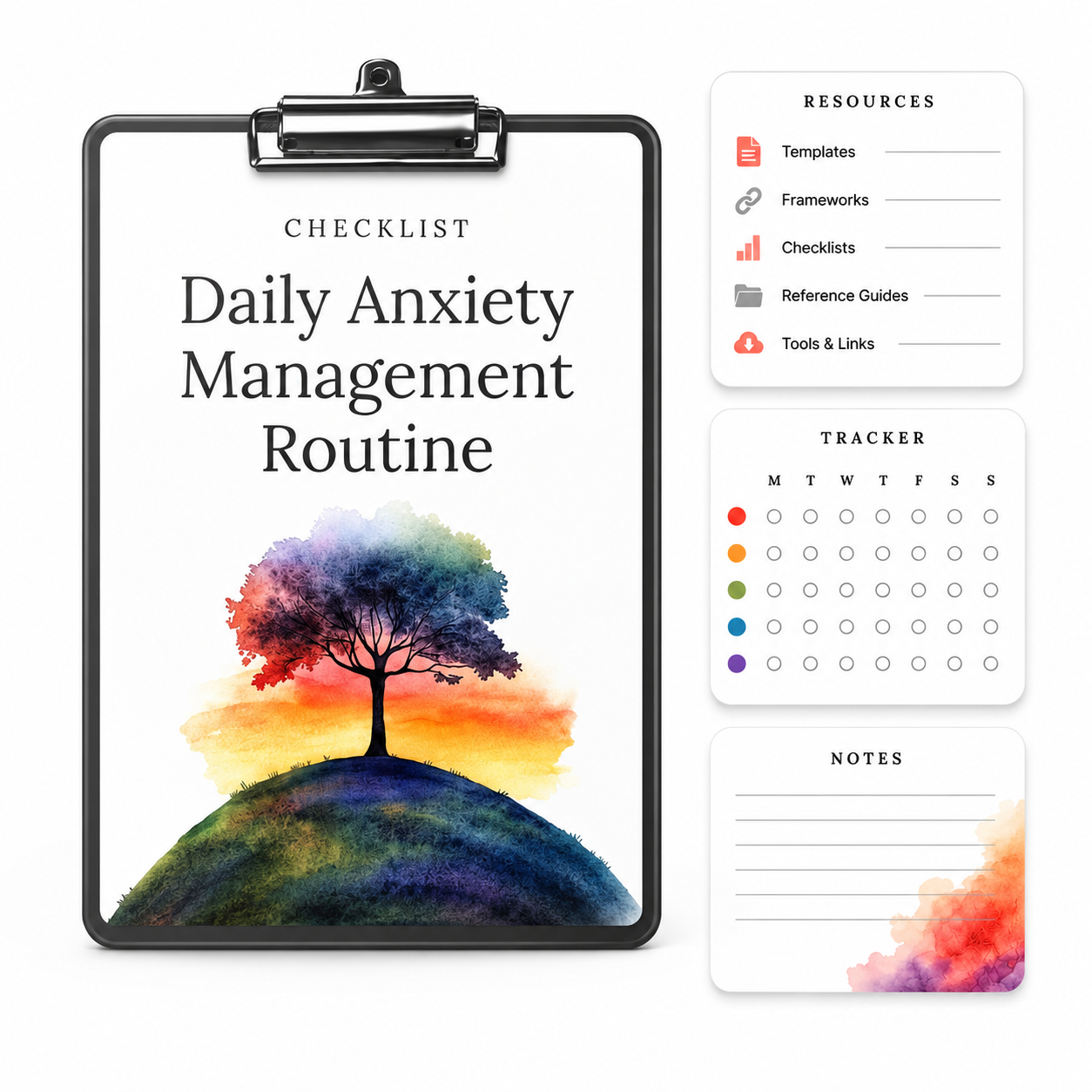 Daily Anxiety Management Routine checklist cover