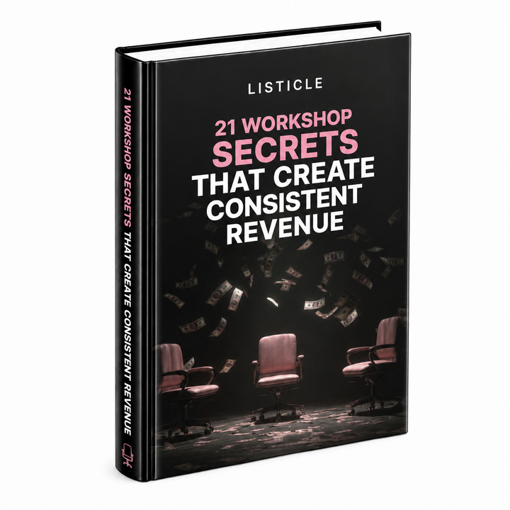 21 Workshop Secrets That Create Consistent Revenue ebook & guide cover