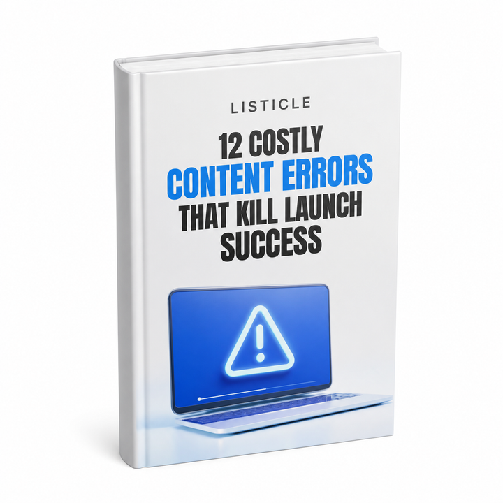 12 Costly Content Errors That Kill Launch Success guide cover