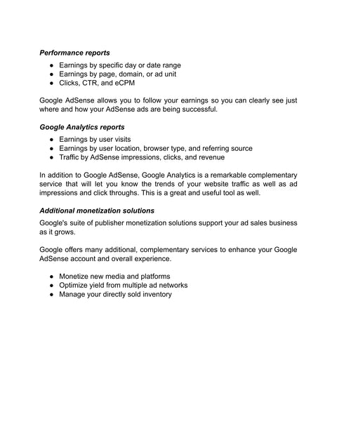 Read Performance Reports - practice sample from AdSense Mastery