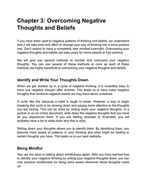 Identify and Record Negative Thoughts - act sample from Attitude Is Key