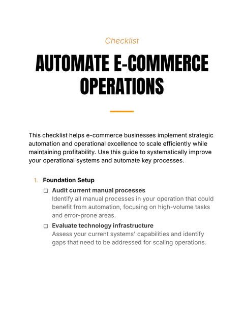 Audit Operations and Infrastructure - understand sample from Automate E-Commerce Operations