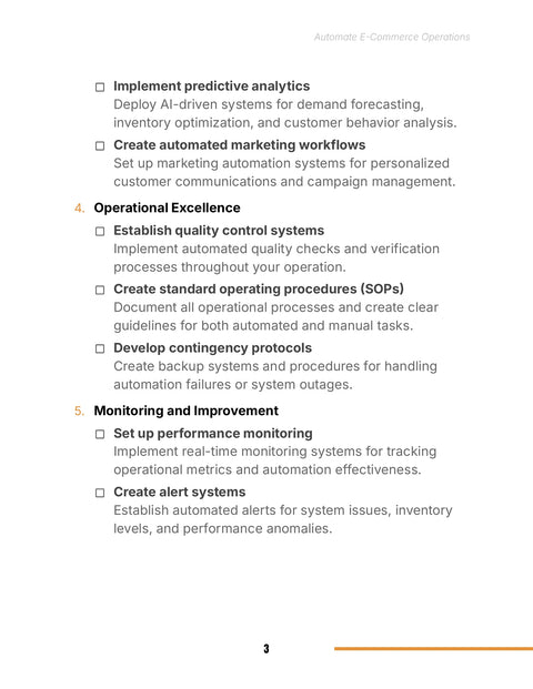 Quality and Monitoring Checks - practice sample from Automate E-Commerce Operations