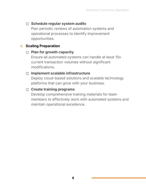 Prepare to Scale - act sample from Automate E-Commerce Operations