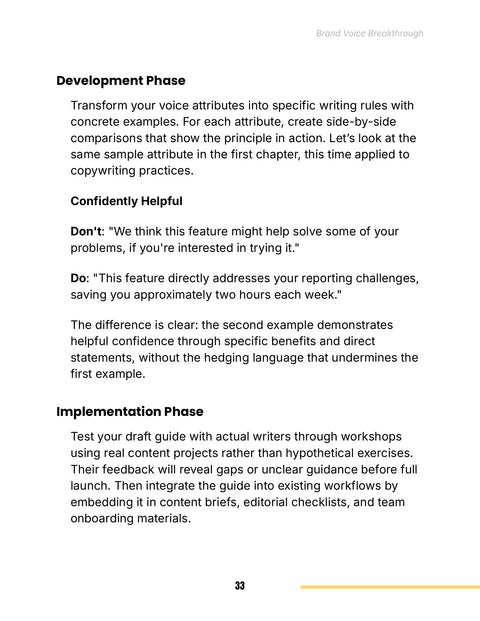 Implementation Phase - act sample from Brand Voice Breakthrough