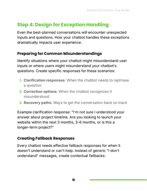 Preparing for Common Misunderstandings - understand sample from Chatbot Conversation Flow Builder - Guide