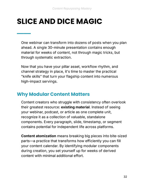 Why Modular Content Matters - understand sample from Content Repurposing Mastery
