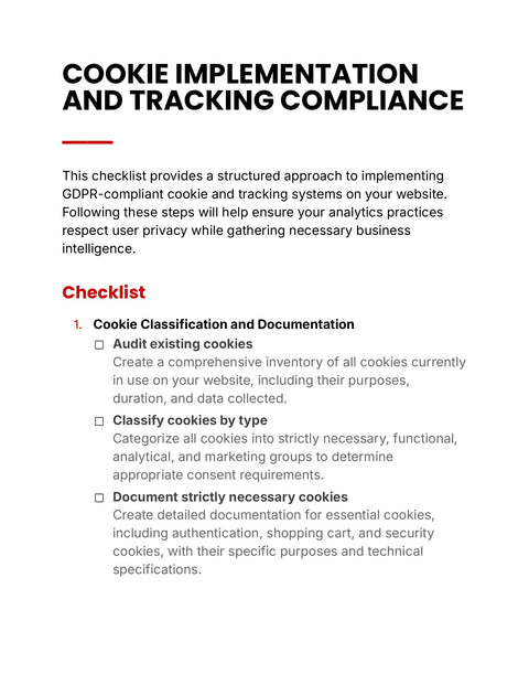 Audit and Classify Cookies - understand sample from Cookie Implementation and Tracking Compliance