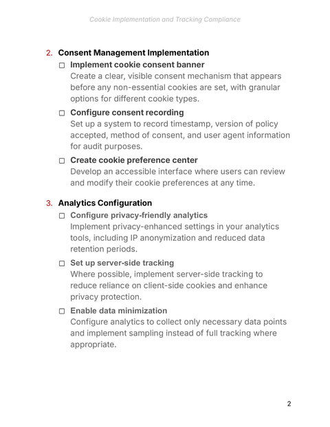 Configure Consent and Analytics - framework sample from Cookie Implementation and Tracking Compliance