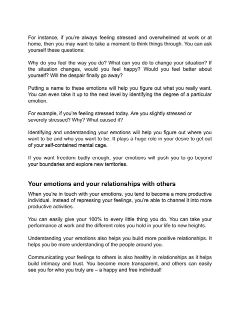 Reflect on Emotional Patterns - practice sample from Create Freedom