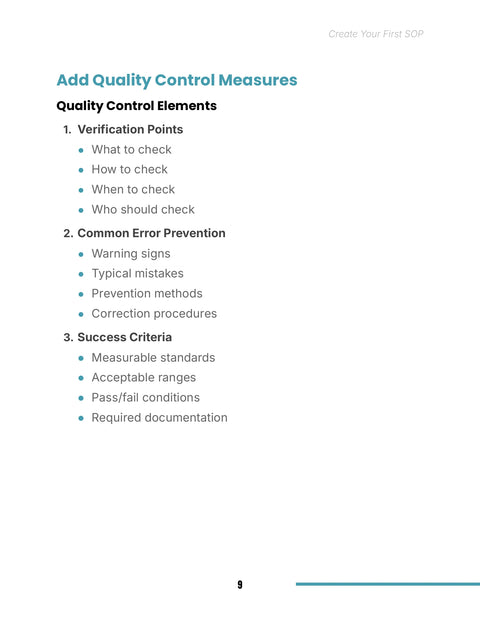 Add Quality Verification Points - practice sample from Create Your First SOP