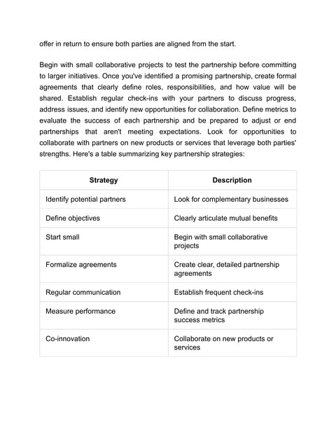 Structure Productive Partnerships - framework sample from Designing a Profitable Business Model - Ebook
