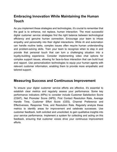 Measure and Improve Service - act sample from Digital Customer Service Excellence - Ebook