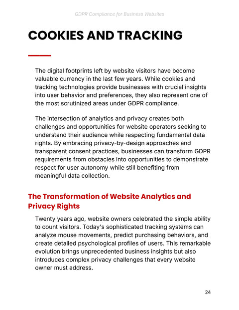 COOKIES AND TRACKING - practice sample from GDPR Compliance for Business Websites