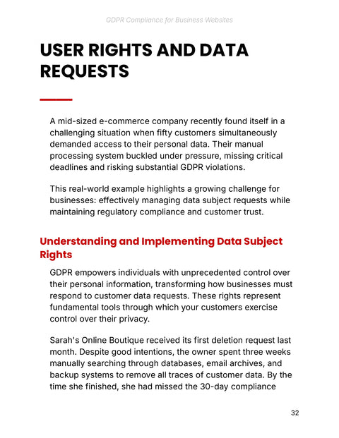 Understanding and Implementing Data Subject Rights - act sample from GDPR Compliance for Business Websites