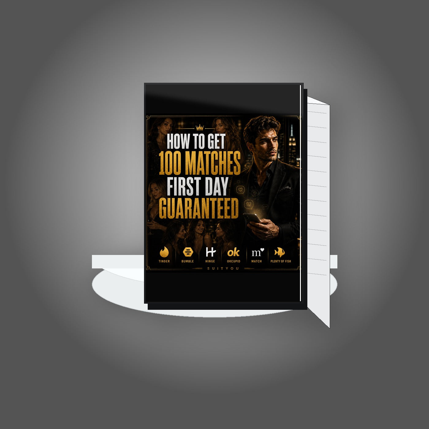 SuitYou Men book mockup - How To Get 100 Matches First Day Guaranteed