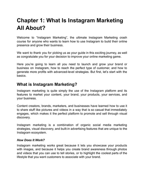Understand Instagram Marketing - understand sample from Instagram Marketing Efficiency