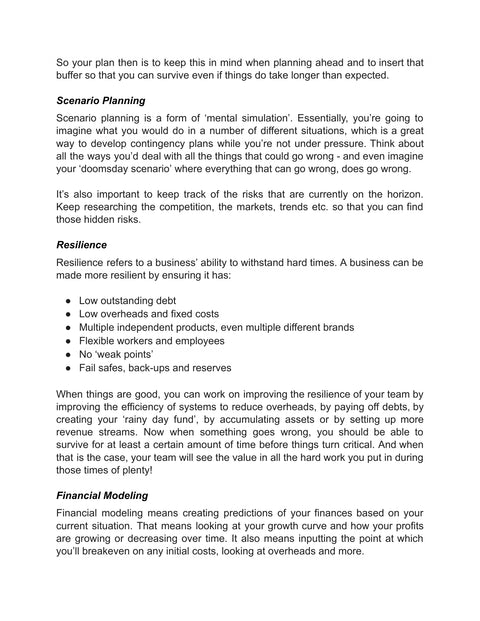 Plan for Risk and Resilience - framework sample from Invincible Leader