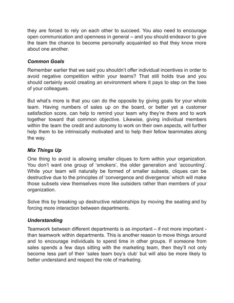 Build Cross-Team Cooperation - act sample from Invincible Leader