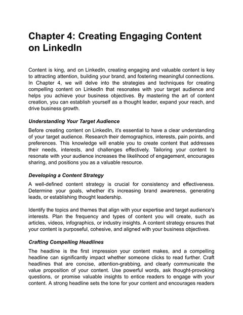 Plan Audience-Led Content - framework sample from LinkedIn Marketing School