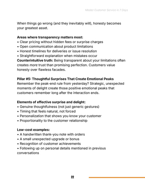 Low-cost examples: - practice sample from Master Customer Service in 7 Days
