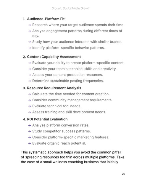 2. Content Capability Assessment - practice sample from Organic Social Media Growth