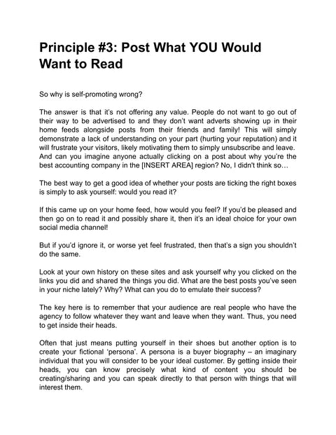 Evaluate Content from Your Audience Perspective - understand sample from Social Success