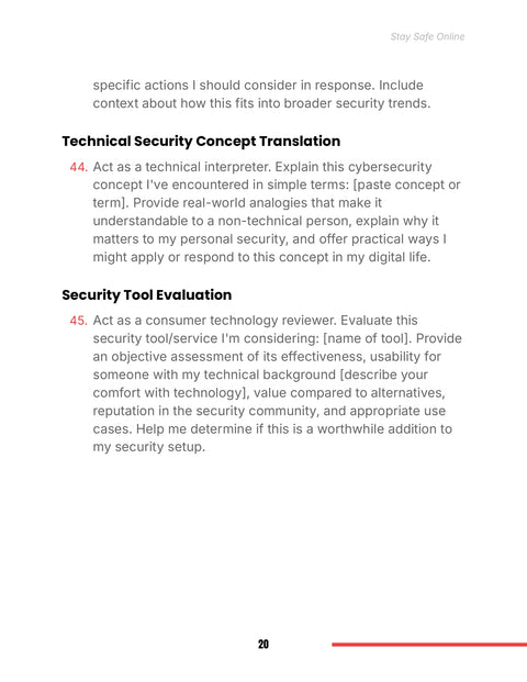 Use Prompts to Explain Security Concepts and Assess Tools - understand sample from Stay Safe Online