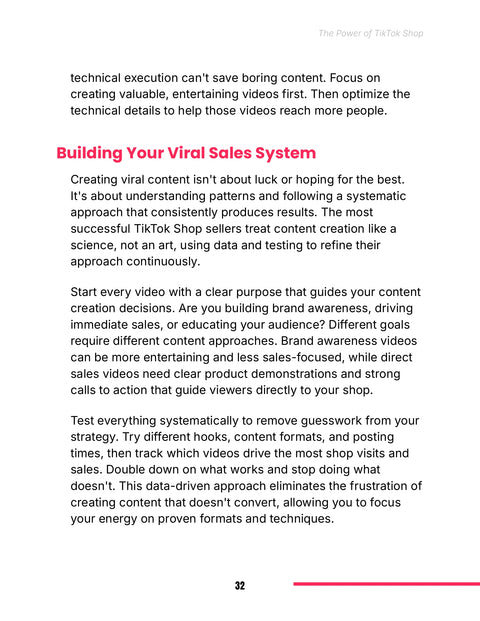 Connect Content Goals with Testing and Sales Feedback - understand sample from The Power of TikTok Shop