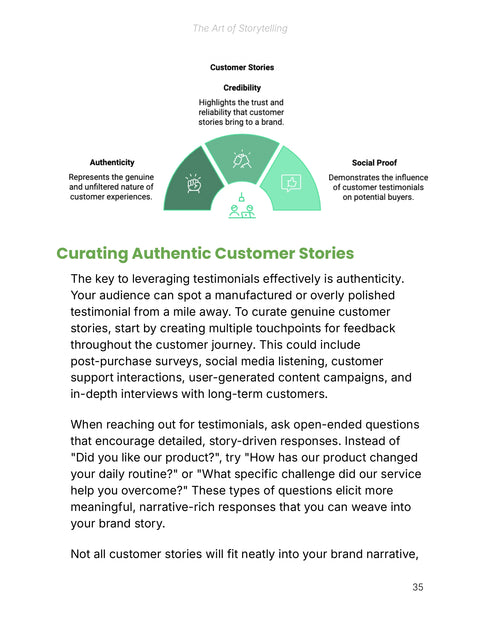 Gather Authentic Customer Stories with Open Questions - understand sample from The Art of Storytelling - Ebook