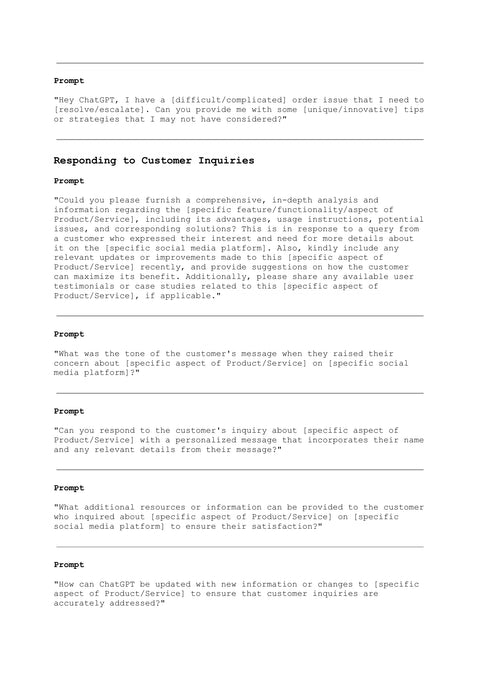 Explore Prompts for Personalized Customer Inquiry Responses - understand sample from Support Prompts