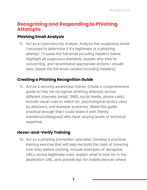 Analyze an Email and Request a Phishing Recognition Guide - practice sample from Stay Safe Online